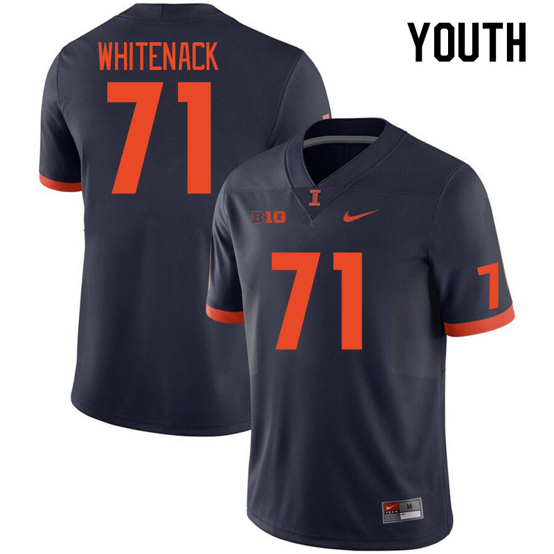 Youth #71 Hunter Whitenack Illinois Fighting Illini College Football Jerseys Stitched Sale-Navy